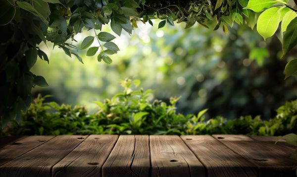 Natural Background With Empty Wooden Table Free Image